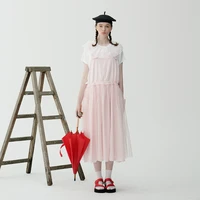 imakokoni original pink mesh camisole skirt waist dress 2021 new summer 213345