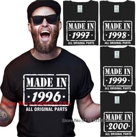 mans tshirts birthday gift made in 1996 2000 design cotton retro t shirt vintage male fingerprint clothing boyfriends tee