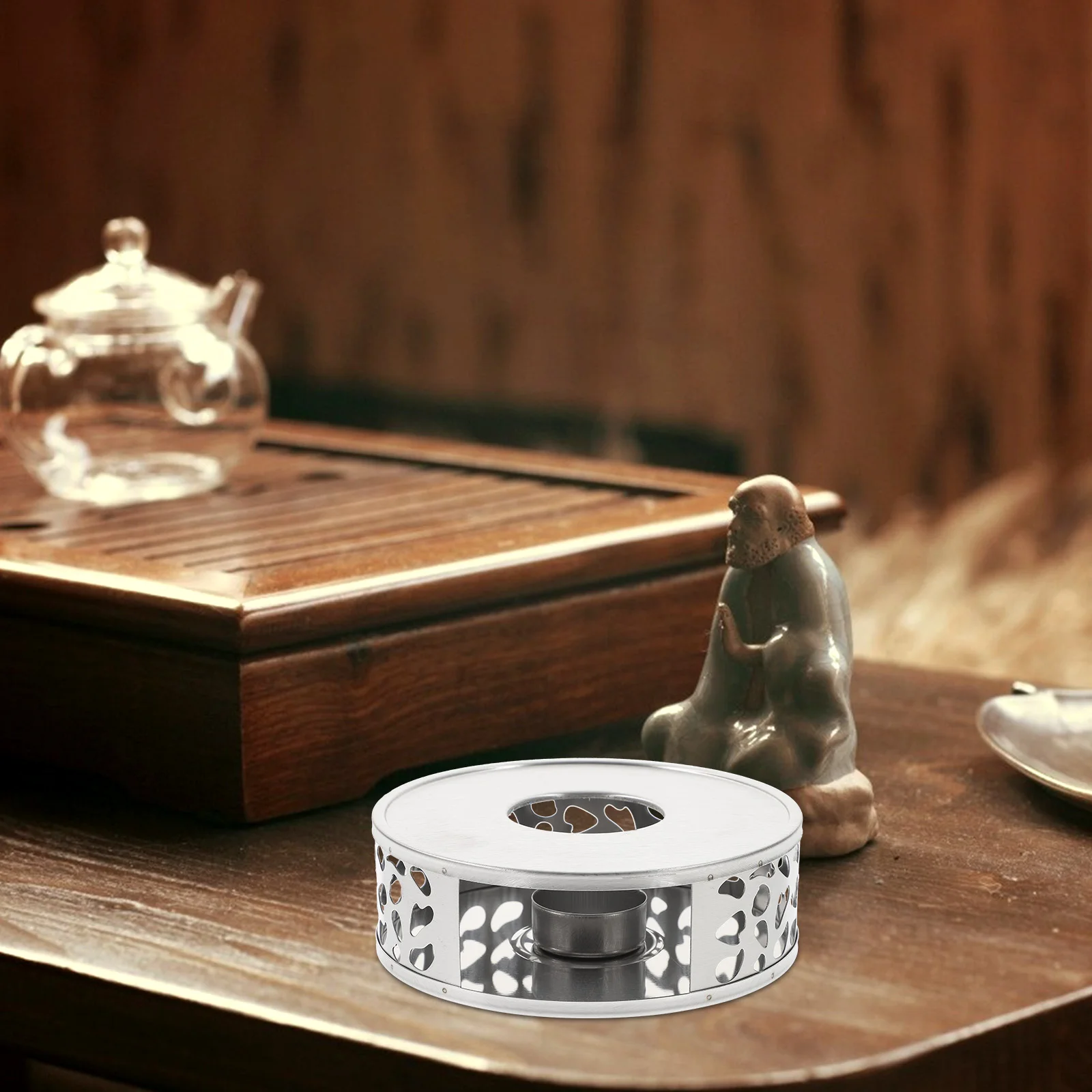 

Warmer Teapot Teacoffee Light Tealight Heated Holder Heating Accessories Tray Metal Steel Stainless Base Japanese Stand Potiron