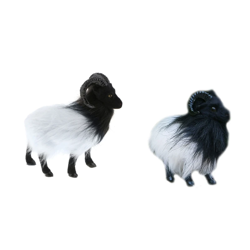 

Goat Tibetan Antelope Sculpture Outdoor Patio Ornament Simulation Fur Statues,