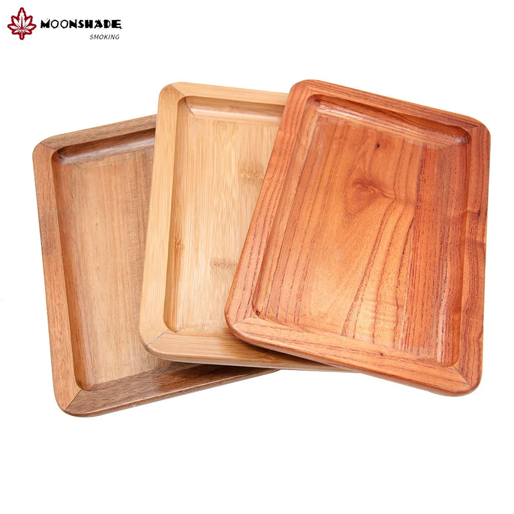 

MOONSHADE Best-selling selection of bamboo and wood cigarette operation tray key decoration storage tray smoking accessories
