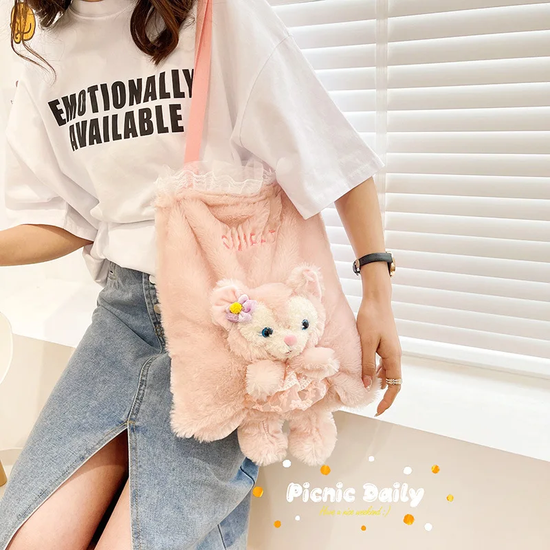 

Плюшевая игрушка Linabell с героями мультфильма Disney, милый плюшевый мешок с розовой лисой, игрушка, милая мягкая сумка, милый рюкзак, подарок для...