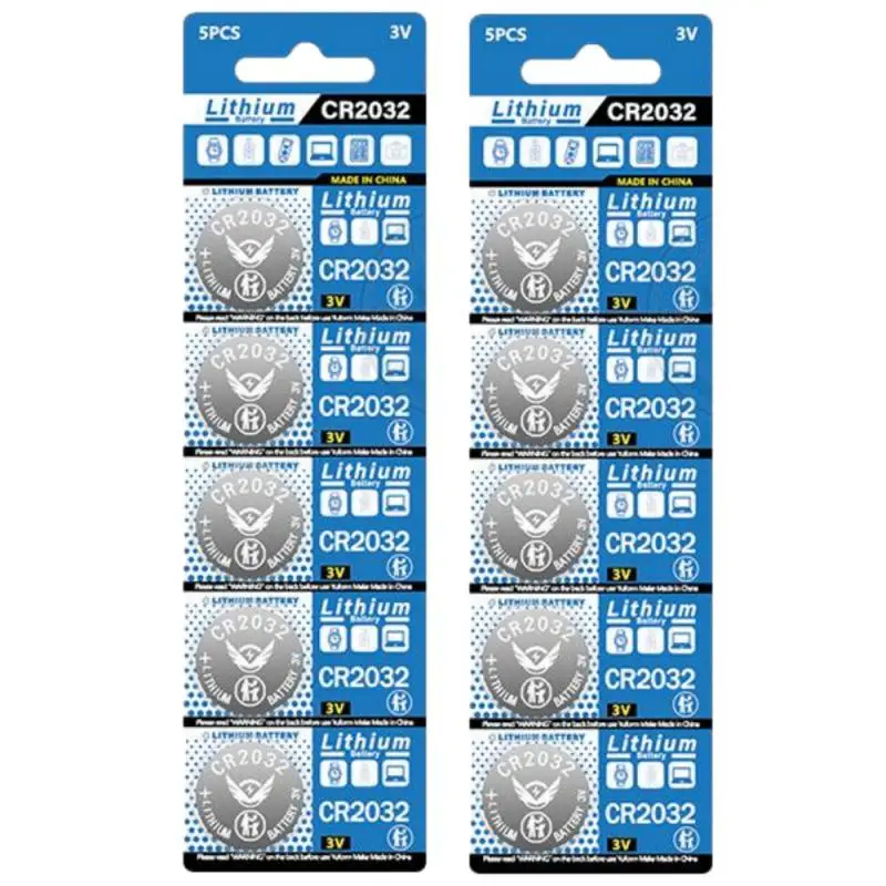 10PCS CR2032 CR 2032 Button Battery 3V Lithium For Watch Toy Calculator Car Remote Control Coin Cell