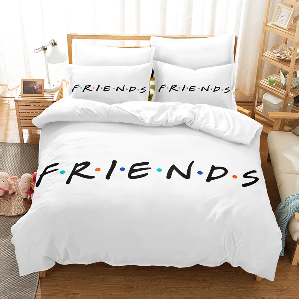 

Simple Style 3D Friends Duvet Cover Classic Tv Show Themed Bedding Set Comforter Covers And Pillowcase Queen King Size 2/3pcs