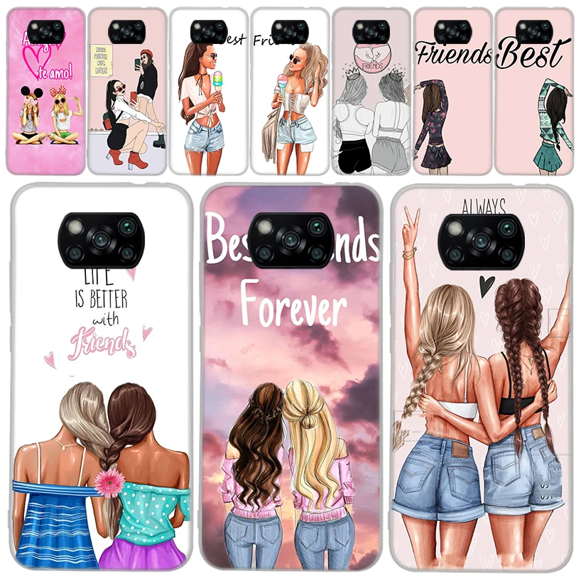 Чехол для телефона с надписью Best Friends Forever BFF Xiaomi Poco X3 X4 Nfc M3 M2 M4 Pro F3 F2 F1 Mi Note 10 Lite A3 A2 A1