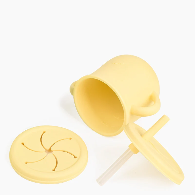 

Baby Silicone Snack Cup Broken-resistant Dual Purpose Water Bottles for 150ml Handles with Baby Anti-drop Silica Gel Snack Cups