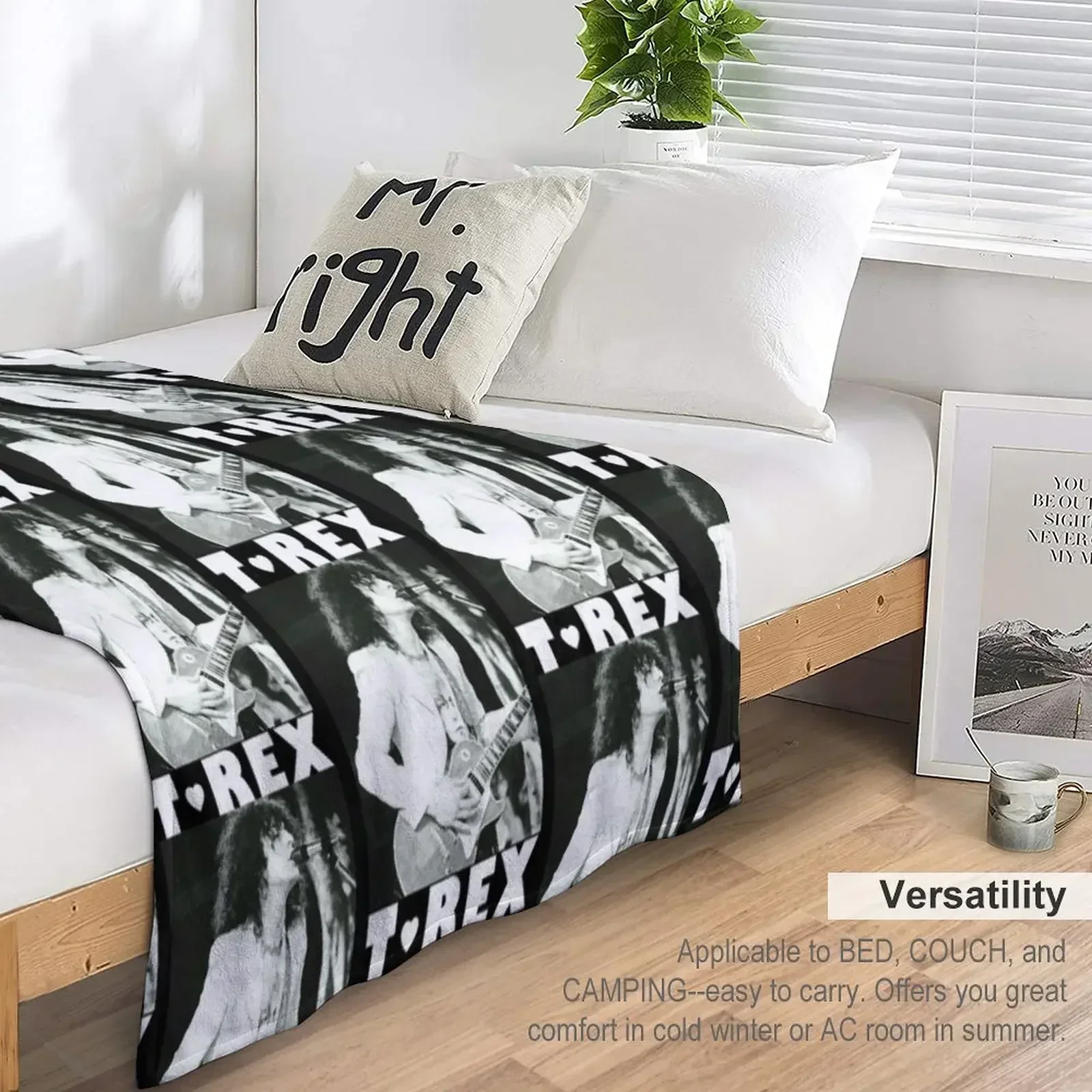 T Rex - Одеяло Marc Bolan Постельное белье Винтажная кровать Модные утяжеленные одеяла