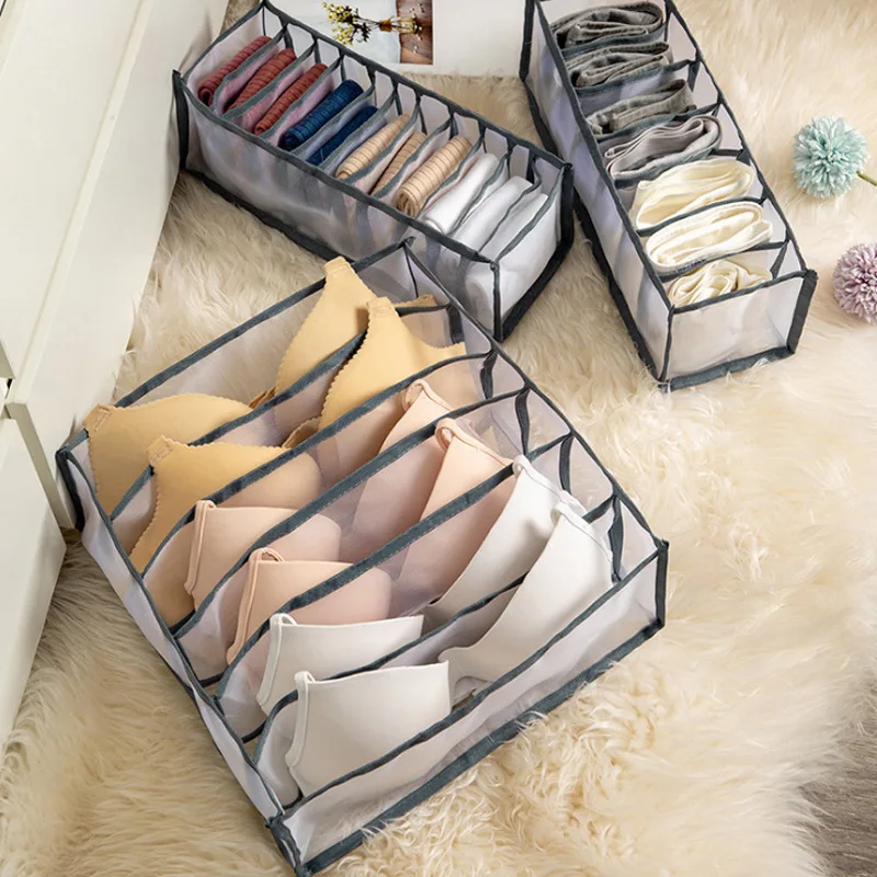 

New Folding Closet Organizer Panties Socks Storage Boxes Wardrobe Clothes Underwear Organizer Drawers Clothes Separator Boxes