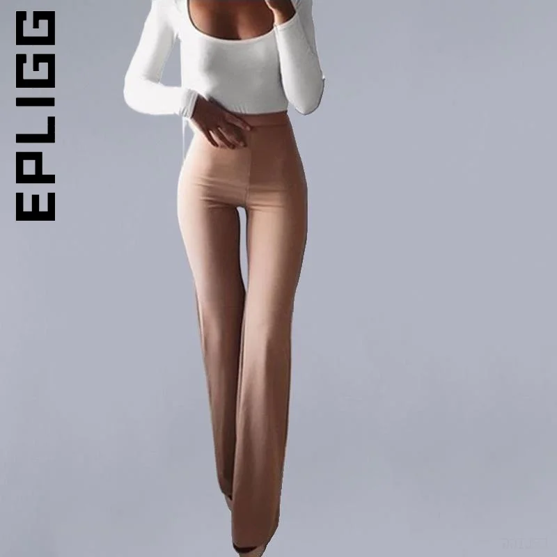 

Epligg Women Autumn Winter Pants Flares Trousers Hip Solid Vintage For Women Leg Long Bottoms Female Pants Female