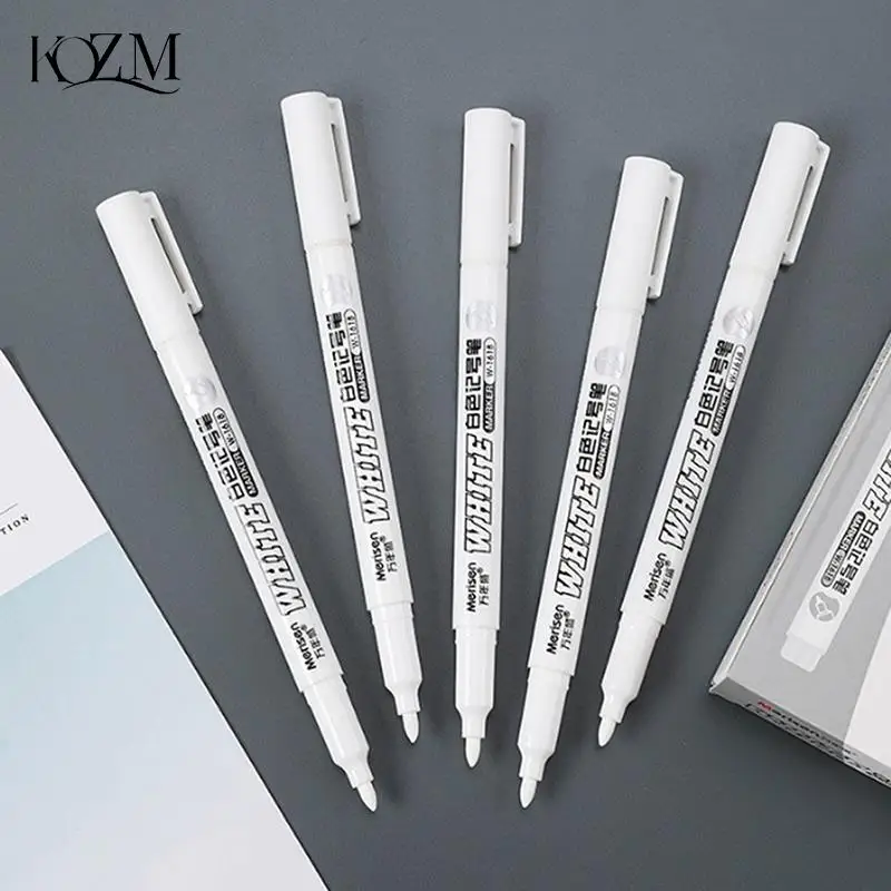

1PC White Marker Pen Alcohol Paint Oily Waterproof Tire Painting Graffiti Pens Permanent Gel Pen for Fabric Wood Leather Marker