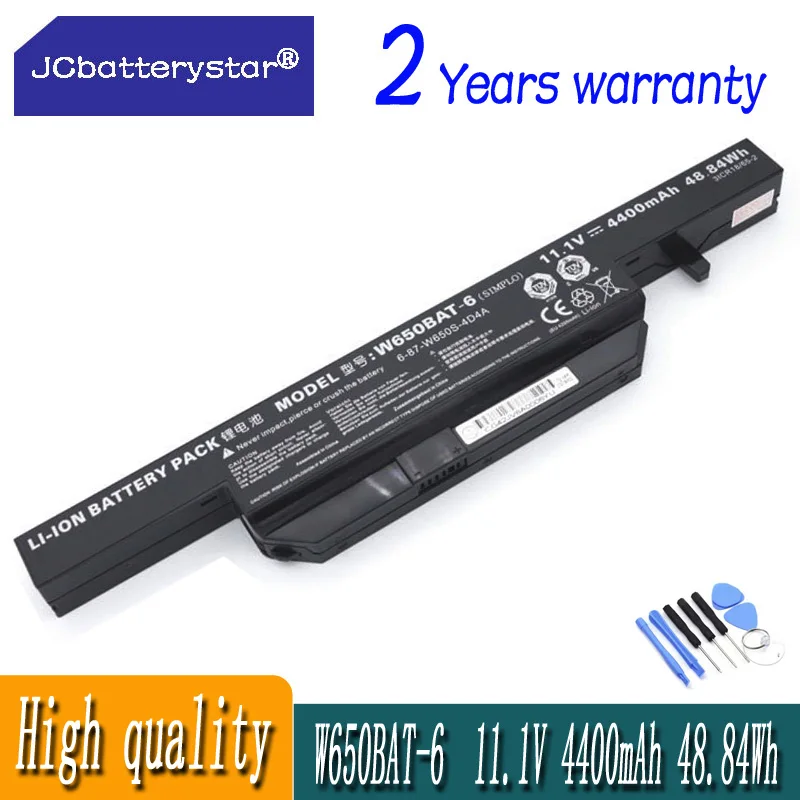 JC W650BAT-6 Аккумулятор для ноутбука Hasee K610C K650D K750D K570N K710C K590C G150SG G150TC G150MG W650S