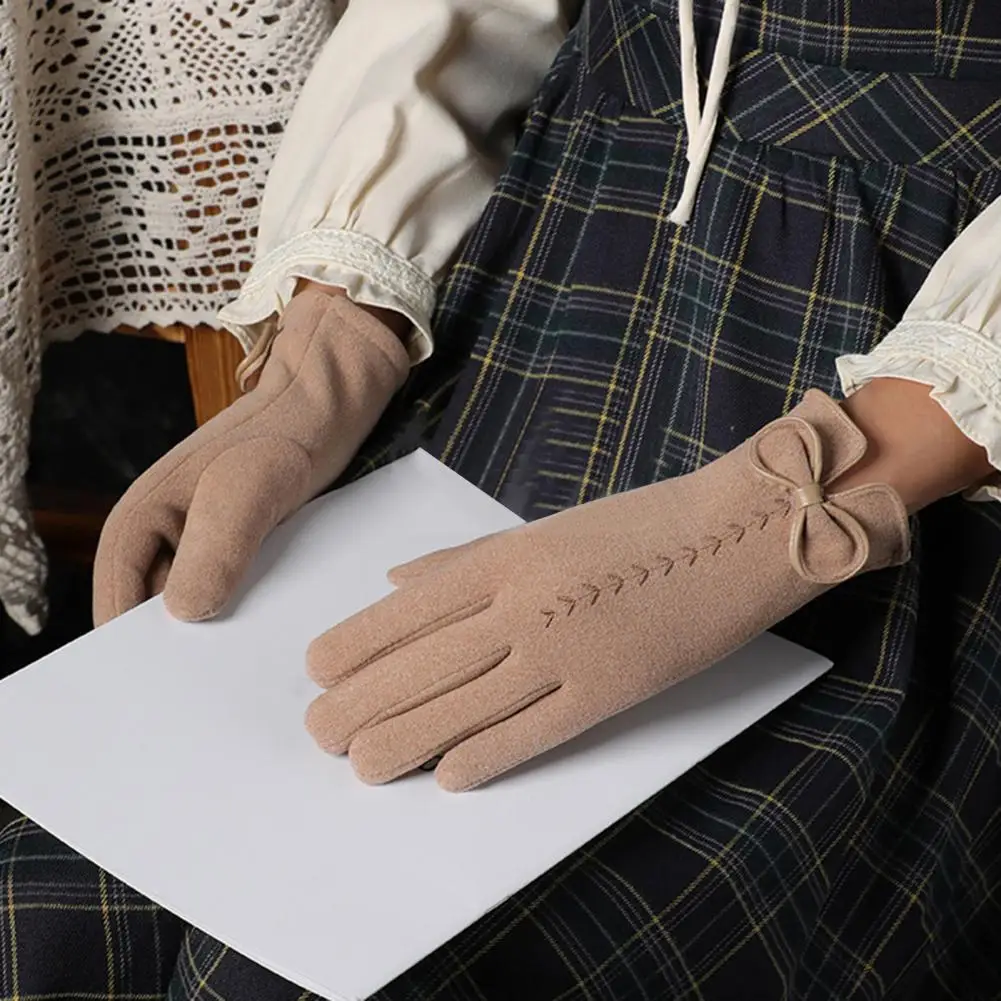 

1 Pair Practical Super Soft Touch Screen Gloves Friendly to Skin Women Winter Warm Thickened Touch Screen Gloves Keep Warm
