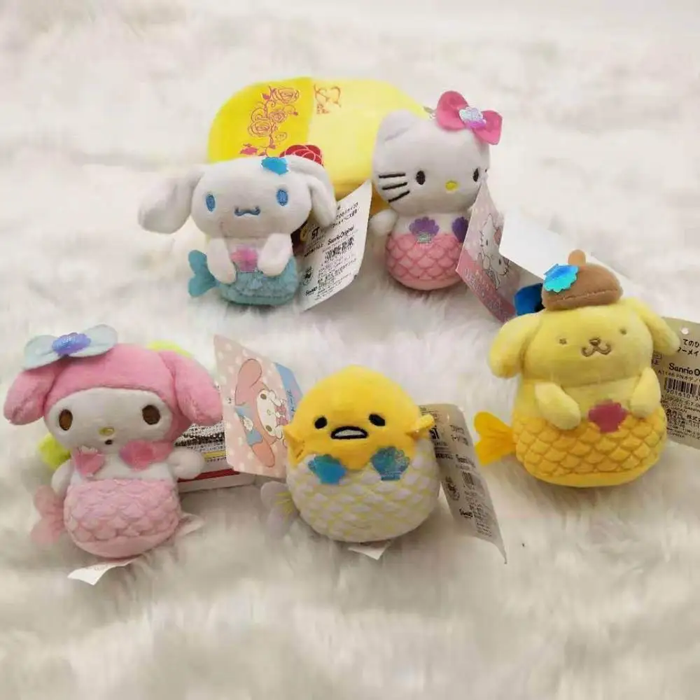 

Брелок Sanrios Kawaii серия «русалка», плюшевый брелок с маленькой русалочкой, Hello Kitty, моя мелодия, милая плюшевая кукла, сумка, подвеска, декоратив...