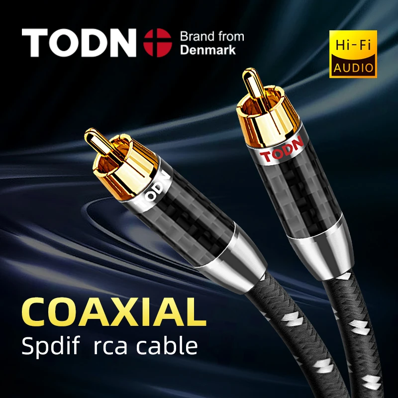 TODN Digital Audio Coaxial Cable 75Ωhigh end Rca to Rca Male Stereo Cable Speaker Hifi Subwoofer Cable AV TV