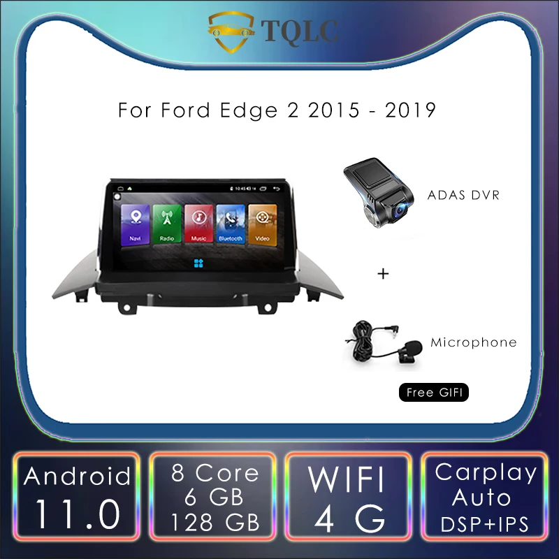

TQLC Android Car Radio Stereo For Ford Edge 2 9.66'' Carplay Car GPS Navigation Multimedia System Dvd Player Audio Gps Autoradio