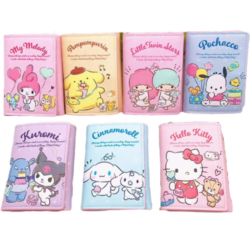 

12Cm Sanrioed Anime Cinnamorol Mymelody Onpompurin Kawaii Pu Leather Student Child Coin Storage Bag Birthday Christmas Present