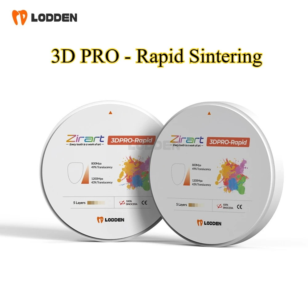 Фото Стоматологический блок из диоксида циркония Lodden 3D Pro-Rapid, многослойный, для CAD/CAM, открытая система, 98x10-25 мм, высокопрочный материал для зуботехнических лабораторий №1
