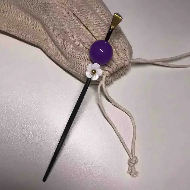 Takerlama Tamayo заколка Косплей Anime Kimetsu No Yaiba фиолетовые бусины Цветочные заколки для