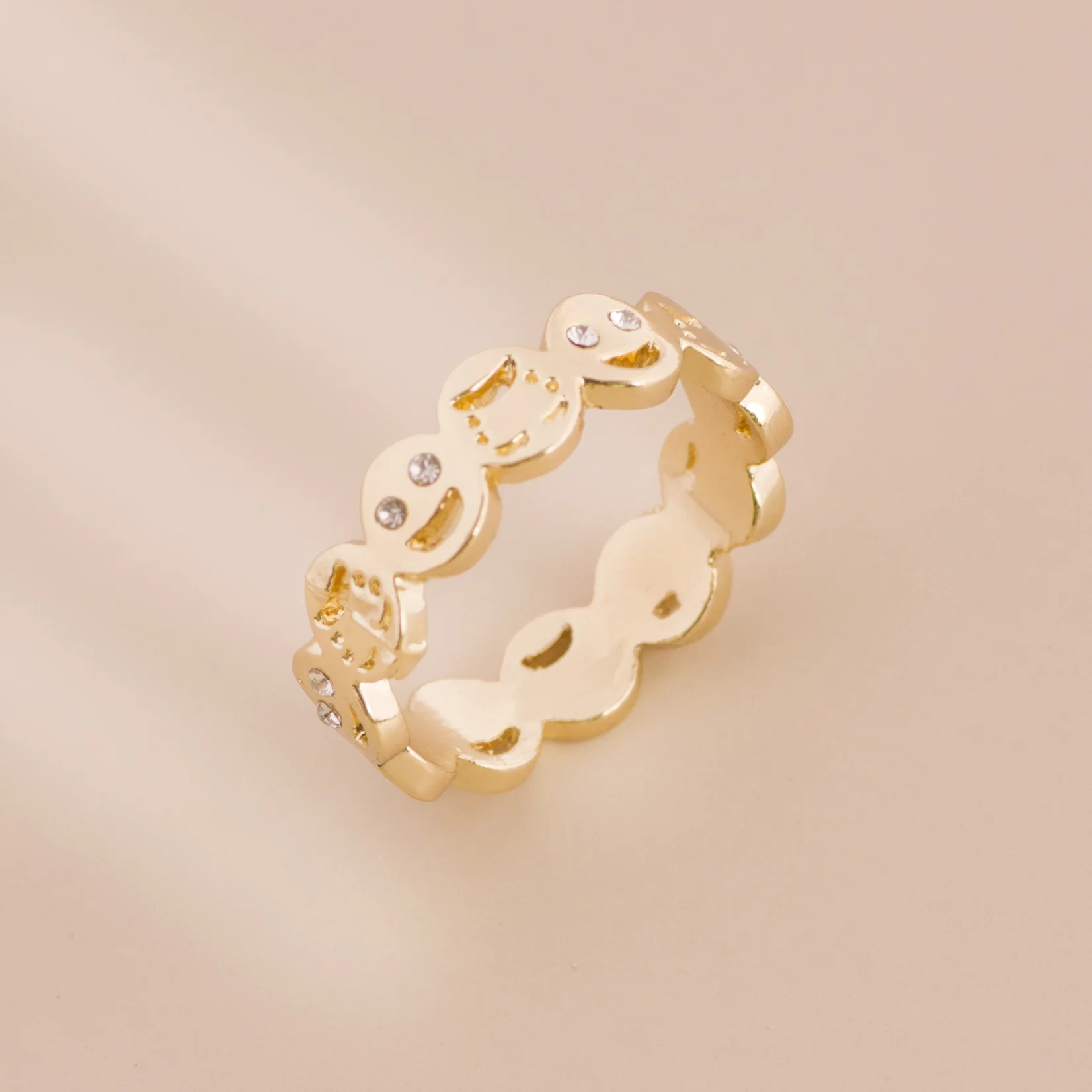 

Creative Happy Face Crying Face Zircon Ring For Women Trendy Fashion Female Ring Jewelry Ladies Bar Nightclub Jewelry Gift