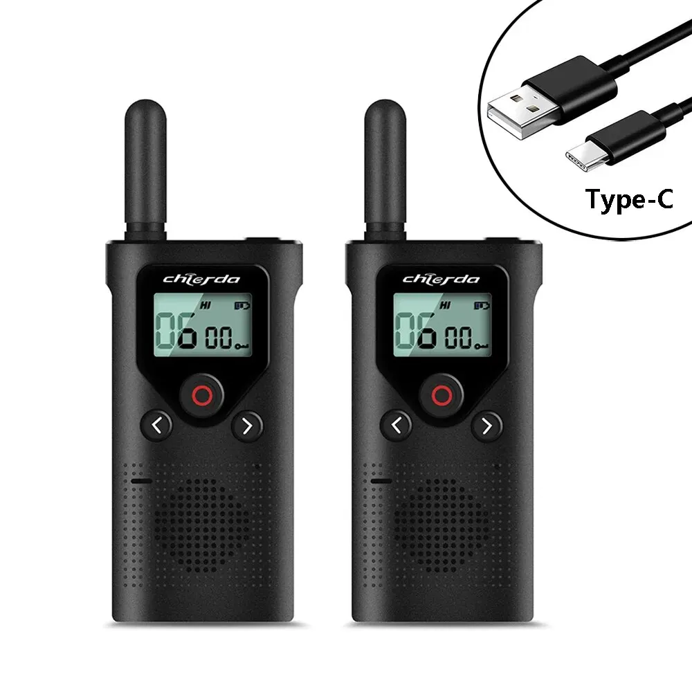 

Mini Walkie Talkie 2pcs Included Long Range Two Way Radio PMR446/FRS Portable Rechargeable Walkie-talkies for Hotel Cafe Bars