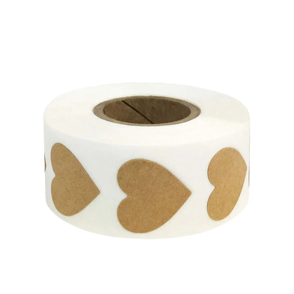 

1 Roll Heart Shape Stickers Chic Valentine's Day Unique Packing Label DIY Sticker Self-Adhesive Sticker for Packaging Envelope