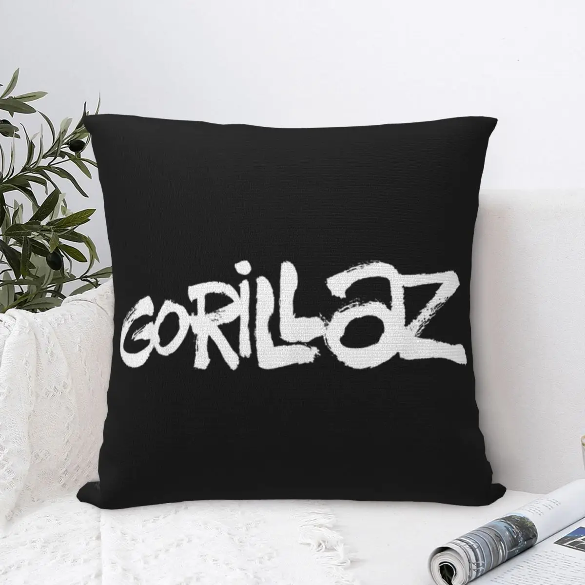 

Черная квадратная наволочка с логотипом, наволочка для подушки, комфортная наволочка из полиэстера, наволочка для домашнего дивана, гостин...