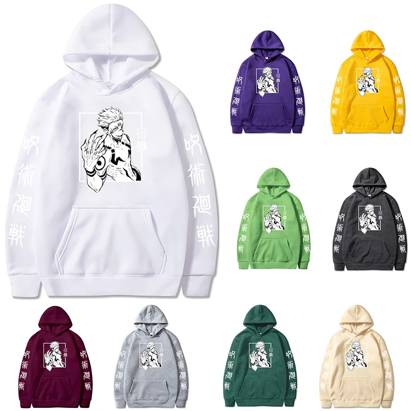 

Japanese Anime Jujutsu Kaisen Hoodie Harajuku Pullover Women's Fashion Ladies Streetwear Long Sleeve Unisex