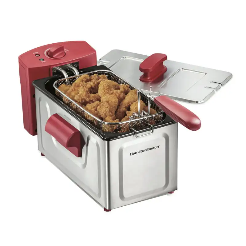 

Cup Deep Fryer, 6 Cup Food Capacity, Red, 35336