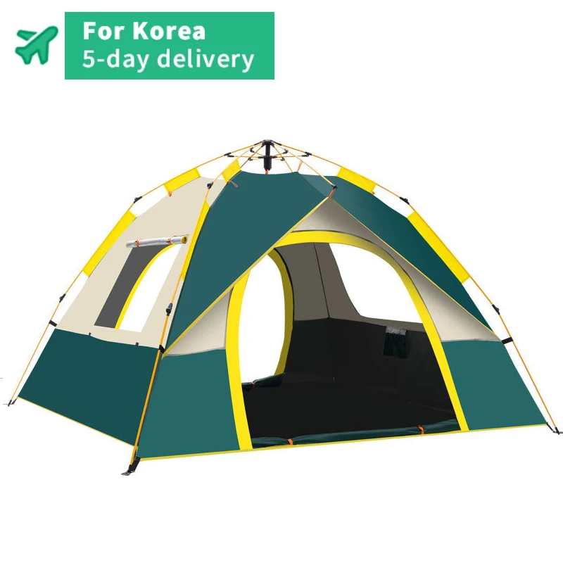 

Outdoor Automatic Tent, 3-4 Person Instant Up Camping Tent, Waterproof Double Door Hiking Sunshade Awning Tents, Outdoor Camping