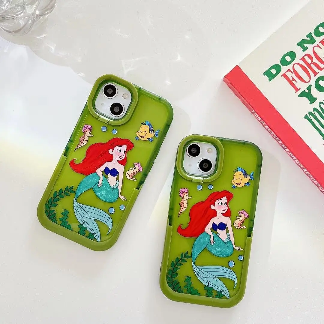

Creative Double Bracket Cartoon Beautiful Princess Cover for IPhone11 12 13 Pro X XR XS Max Shockproof Phone Case IPhone 13 Case