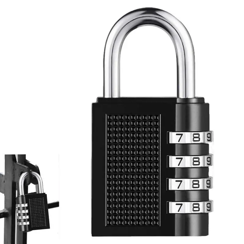 

4 Digit Padlock Long Shackle Outdoor Waterproof Gym Locker Lock Small Padlock Sports Locker Fence Gate Toolbox Case Hasp Storage