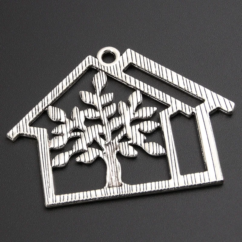 3 шт. подвески для украшений дерево серебристого цвета 63 5x47 мм