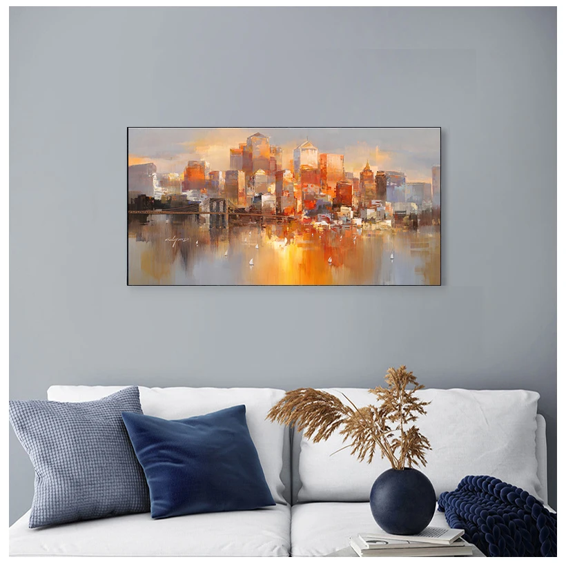 Картины с изображением города дождя искусства украшение для комнаты абстрактная