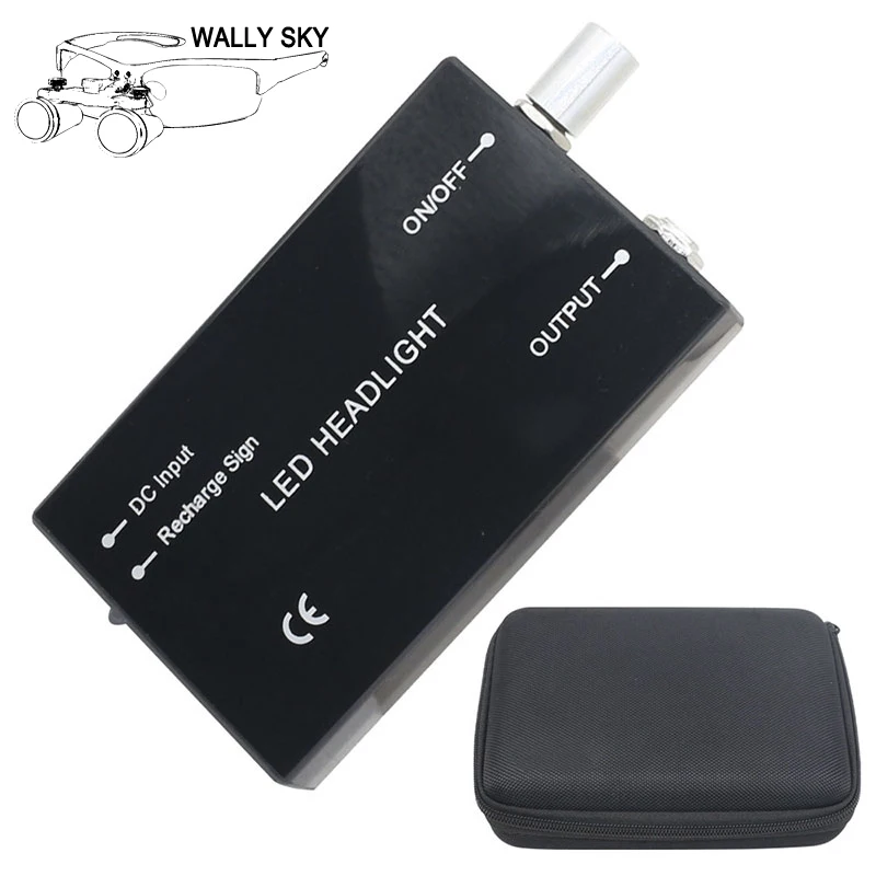 Rechargeable Lithium Battery for LED Dental Medical Surgical Headlight Dentist Loupe Head Lamp with EU US Power Adapter
