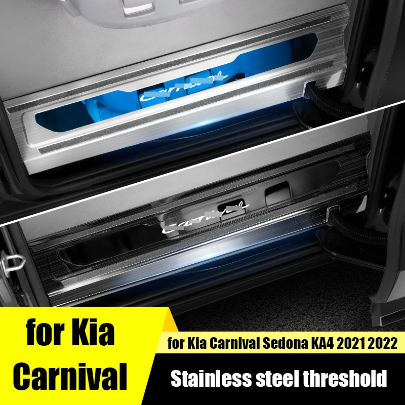 

for Kia Carnival Sedona KA4 2021 2022 stainless steel door sill strip anti-skid protection decoration modification accessories