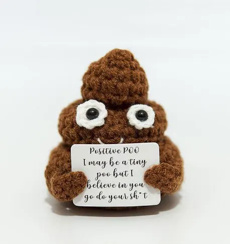 

Портативная кукла для вечеринки с позитивной картой, праздничное забавное украшение для детей и взрослых, карманное украшение для объятий, вязание из шерсти, подарок на день рождения, офис