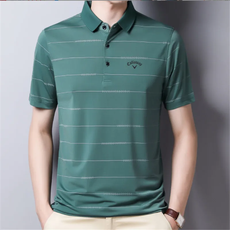 J Lindeberg Golf Shirts for Men's Summer Golf Wear Men Golf Clothing Golf T-shirt Comfortable Soft Breathable Tops Short Sleeves