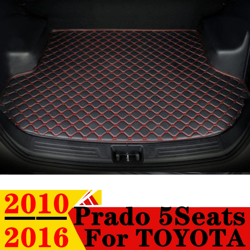 

Коврик для багажника автомобиля для Toyota Prado, 5 сидений, 10-2016, плоский боковой водонепроницаемый задний коврик для груза, коврик, автомобильные аксессуары, подкладка для багажника