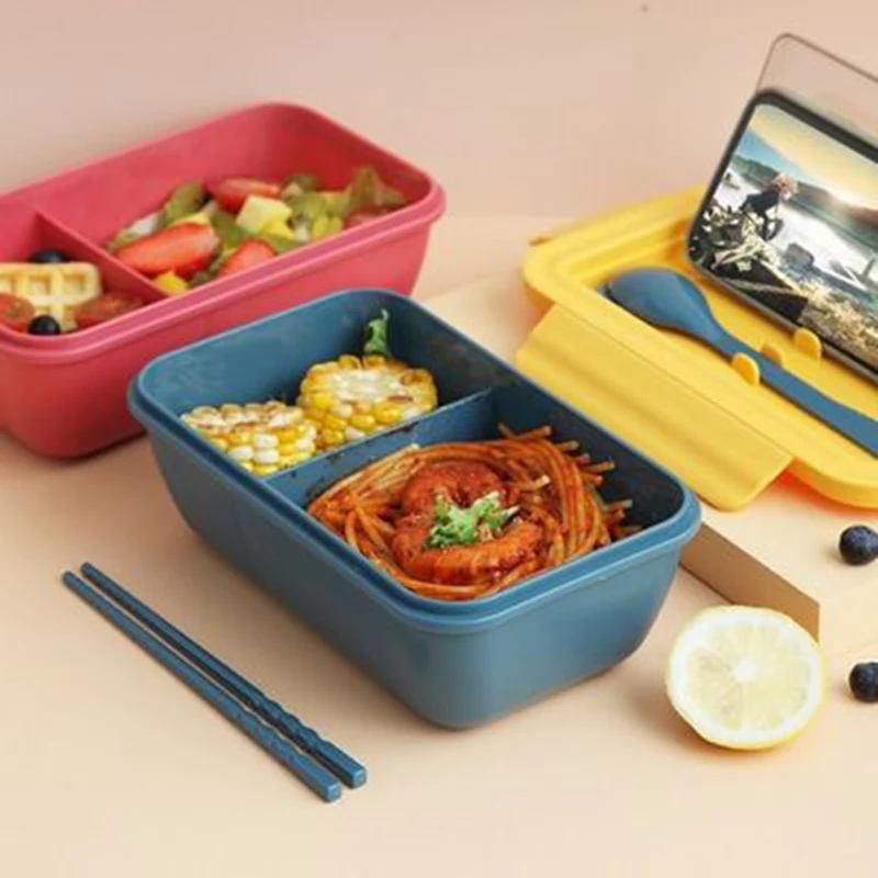 Yinzam Sealed Lunch Box Office Three Compartments Microwave Heated Korean High Appearance Level Students Lunch Box For Kids