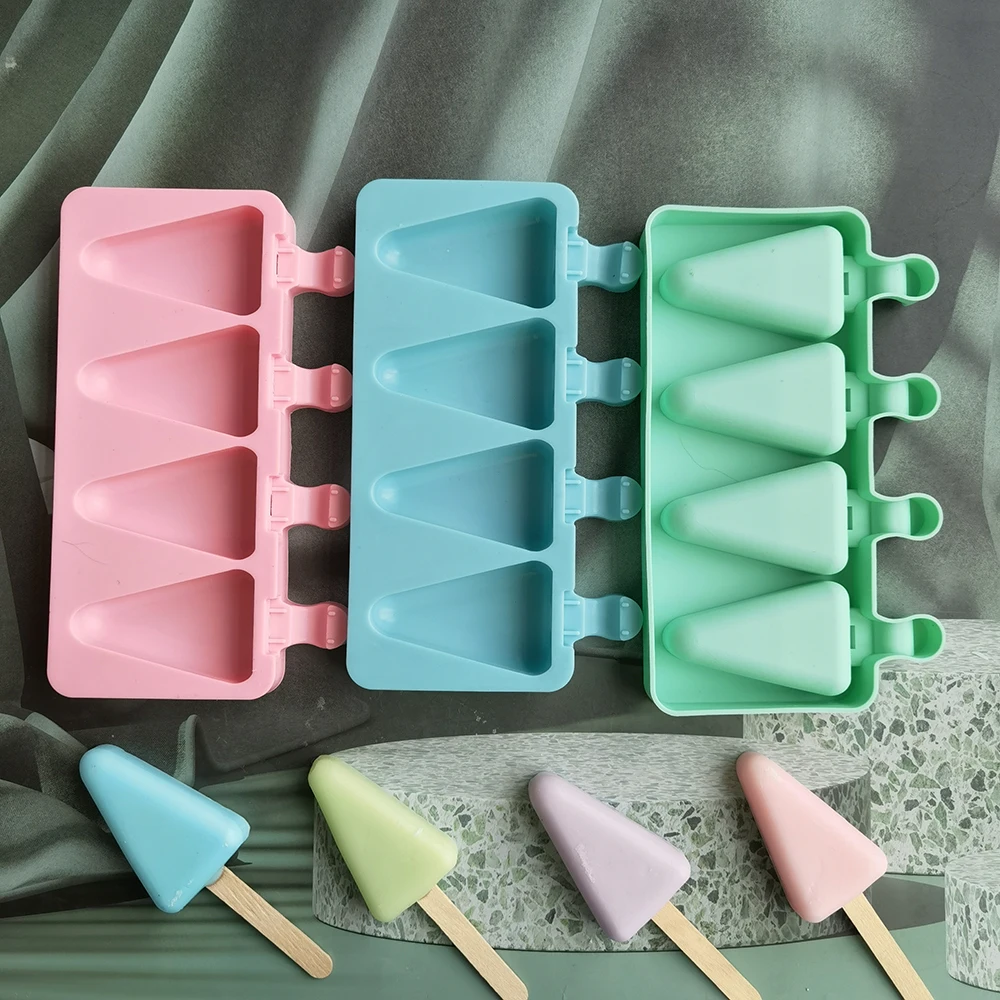 

Silicone triangle Ice Cream Mold DIY Chocolate Dessert Popsicle Moulds Tray Ice Cube Maker Homemade Tools Summer Party Supplies