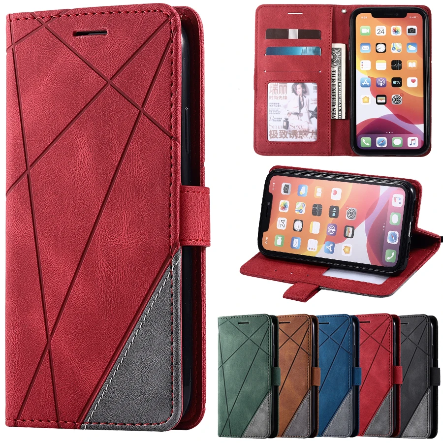 

Leather Case For iPhone 13 12 Pro 11 Pro Max XS Max For iPhone 12 13 mini X XR 8 7 6 6S Plus Shockproof Phone Stand Cover Bags