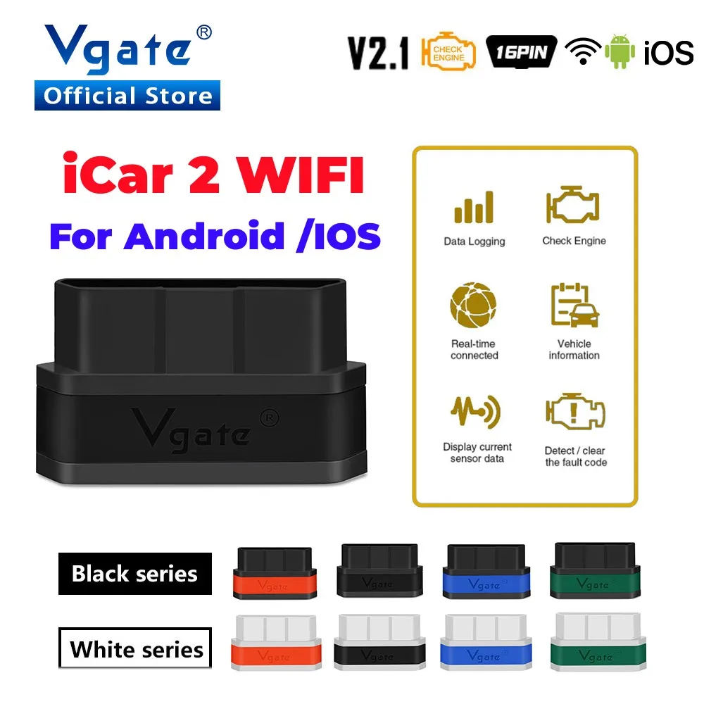 Автомобильный диагностический инструмент Vgate iCar2 ELM327 V2.1 Wifi OBD OBD2 адаптер для Android/IOS Автомобильный сканер ELM 327 odb2 считыватель кодов