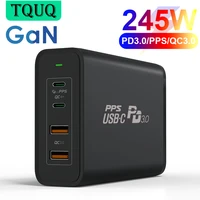 tquq 245w gan charger usb c power adapter4 port pd 100w pps 65w 45w qc4 0 for macbook ipad iphone samsung huawei xiaomi laptop
