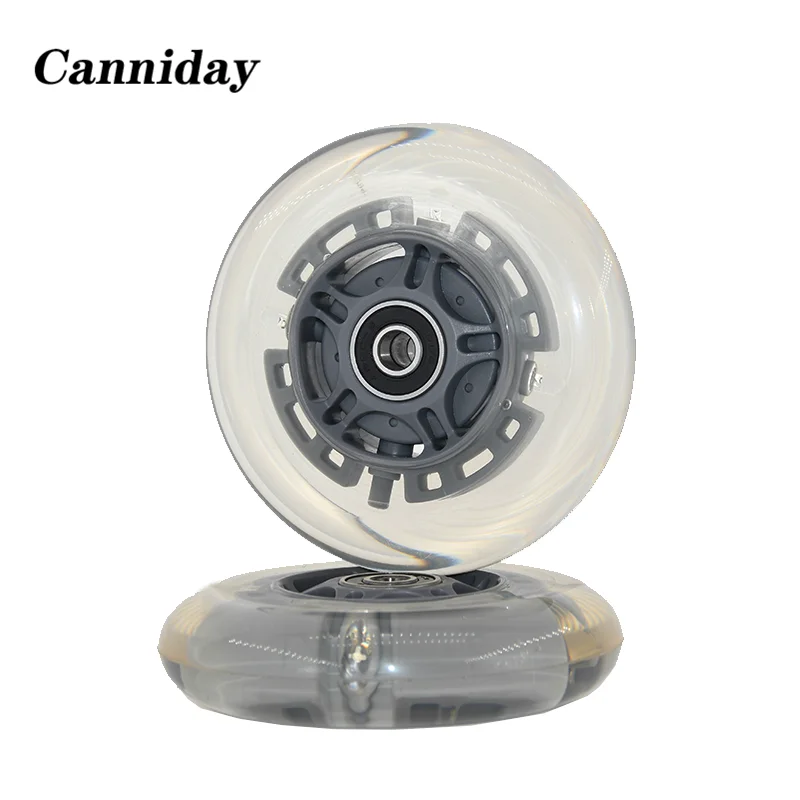 100mm PU Children adult luminous transparent wheel scooters shilly car leisurely drive LED flash wheels 2PCS