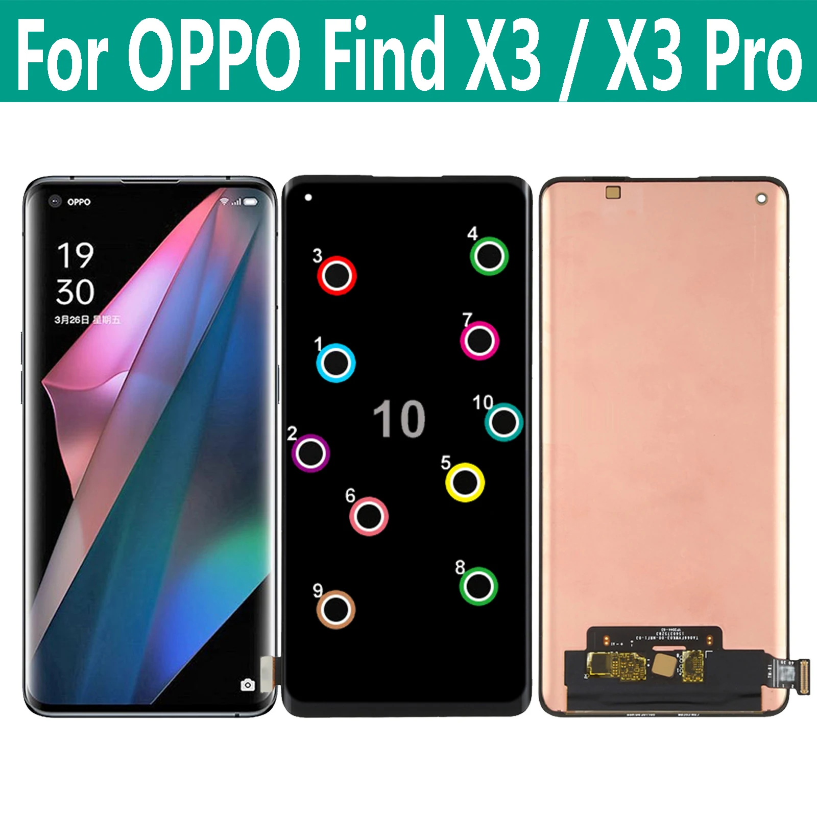 

Original AMOLED For OPPO Find X3 Pro X3Pro CPH2173 PEEM00 LCD Display For Find X3 PEDM00 LCD Touch Screen Digitizer Assembly