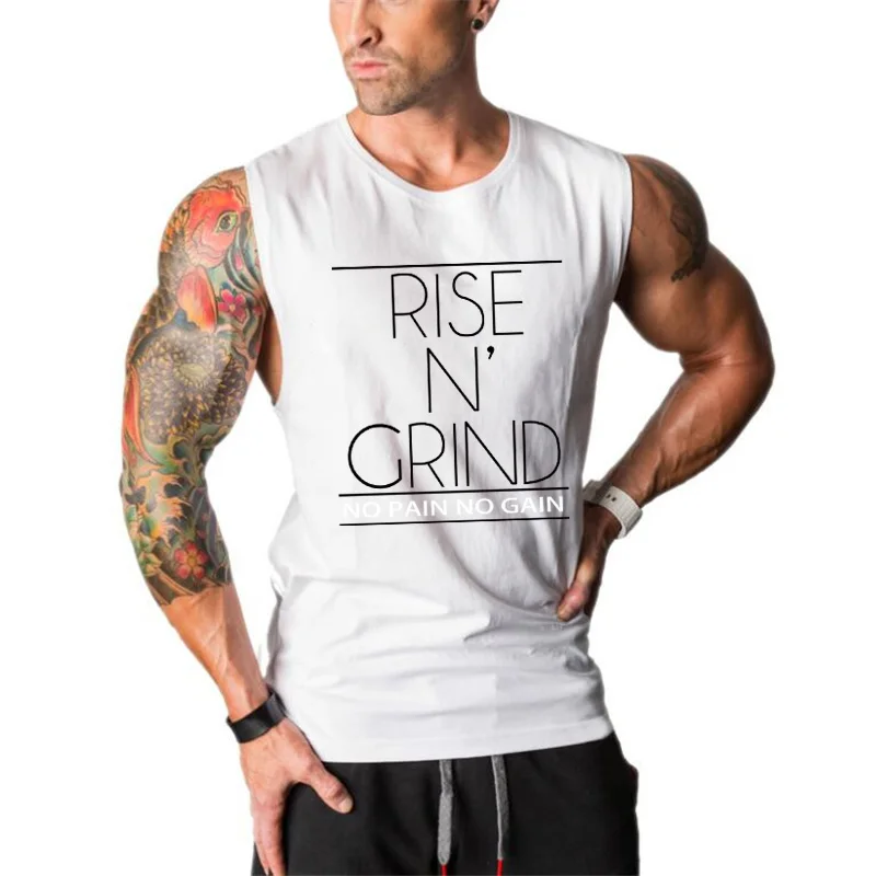 Мужская хлопковая майка с круглым вырезом большого размера |