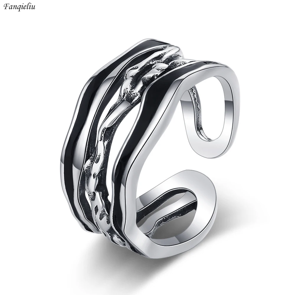 

Fanqieliu 925 Silver Needle Hollow Out Multi-layers Party Jewelry New Ring For Women Fashion FQL23190