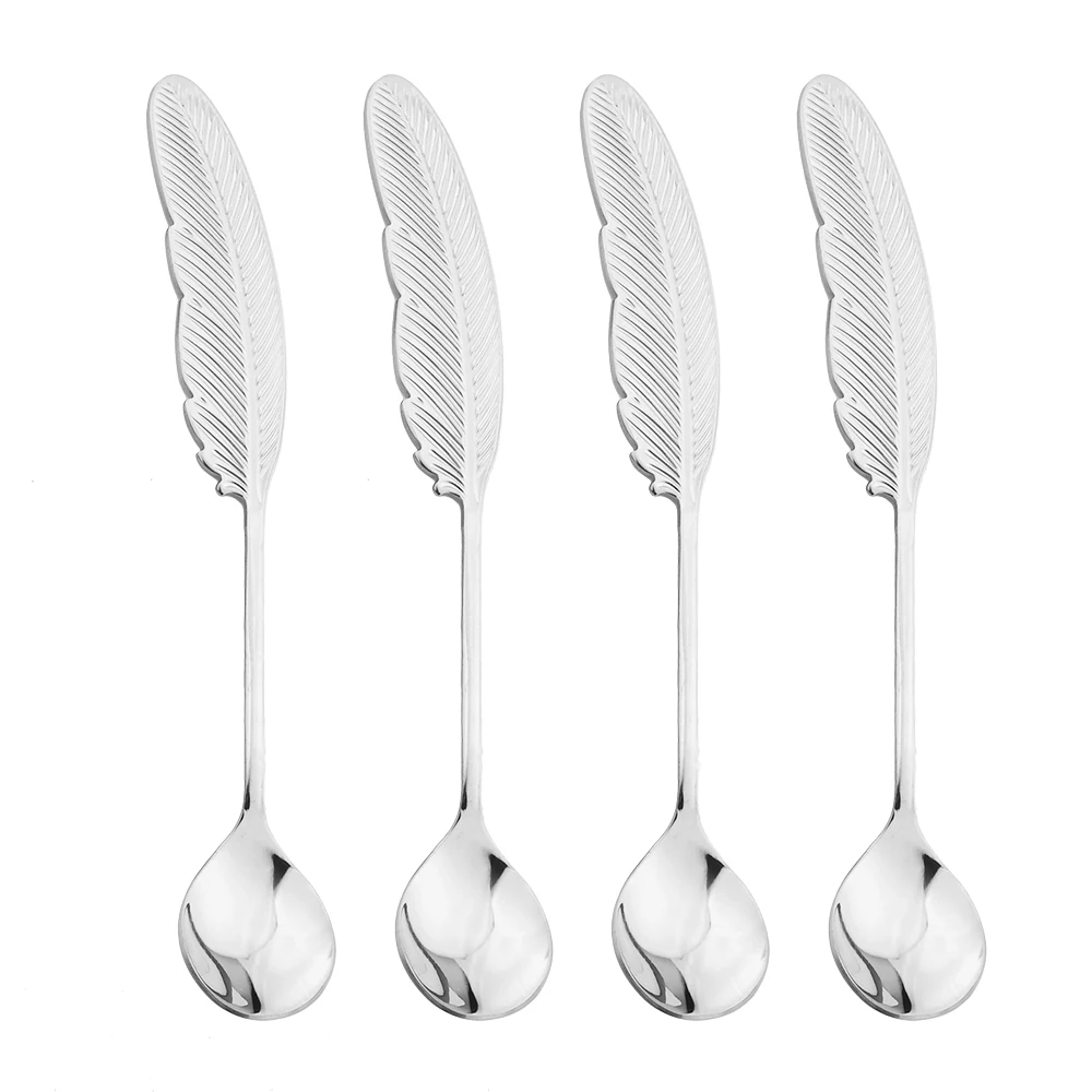 

Стальные чайные ложки из нержавеющей стали с перьями