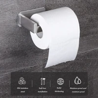 stainless steel wall toilet paper roll holder black silver self adhesive toilet paper holder for bathroom stick wall towel rack