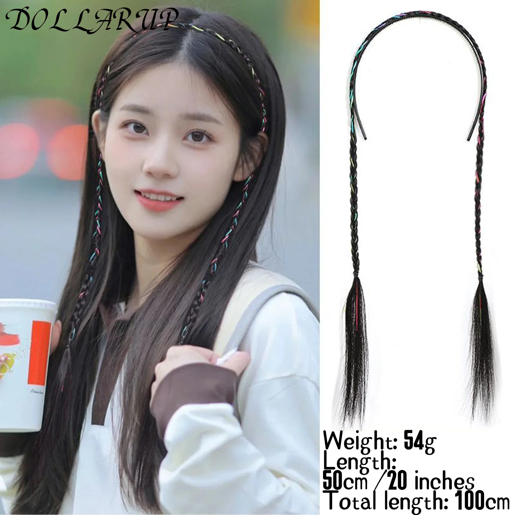 Женский синтетический парик плетеные повязки для волос модные косички